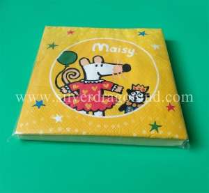 Cartoon Printed Paper Napkins for Birthday Party Decorated